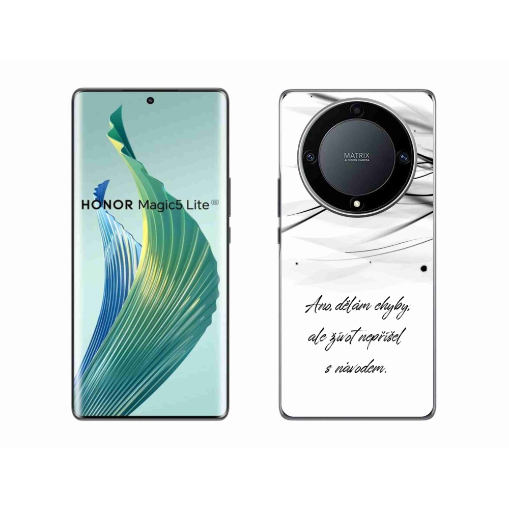 Gél borítás mmCase a Honor Magic 5 Lite 5G-n - idézem a fehér hátteret