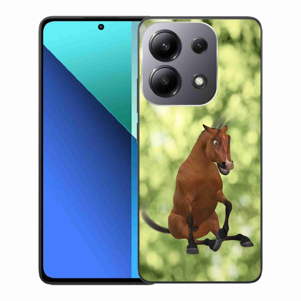 Gél borító mmCase a Xiaomi Redmi Note 13-hoz - barna rajzfilm ló 1