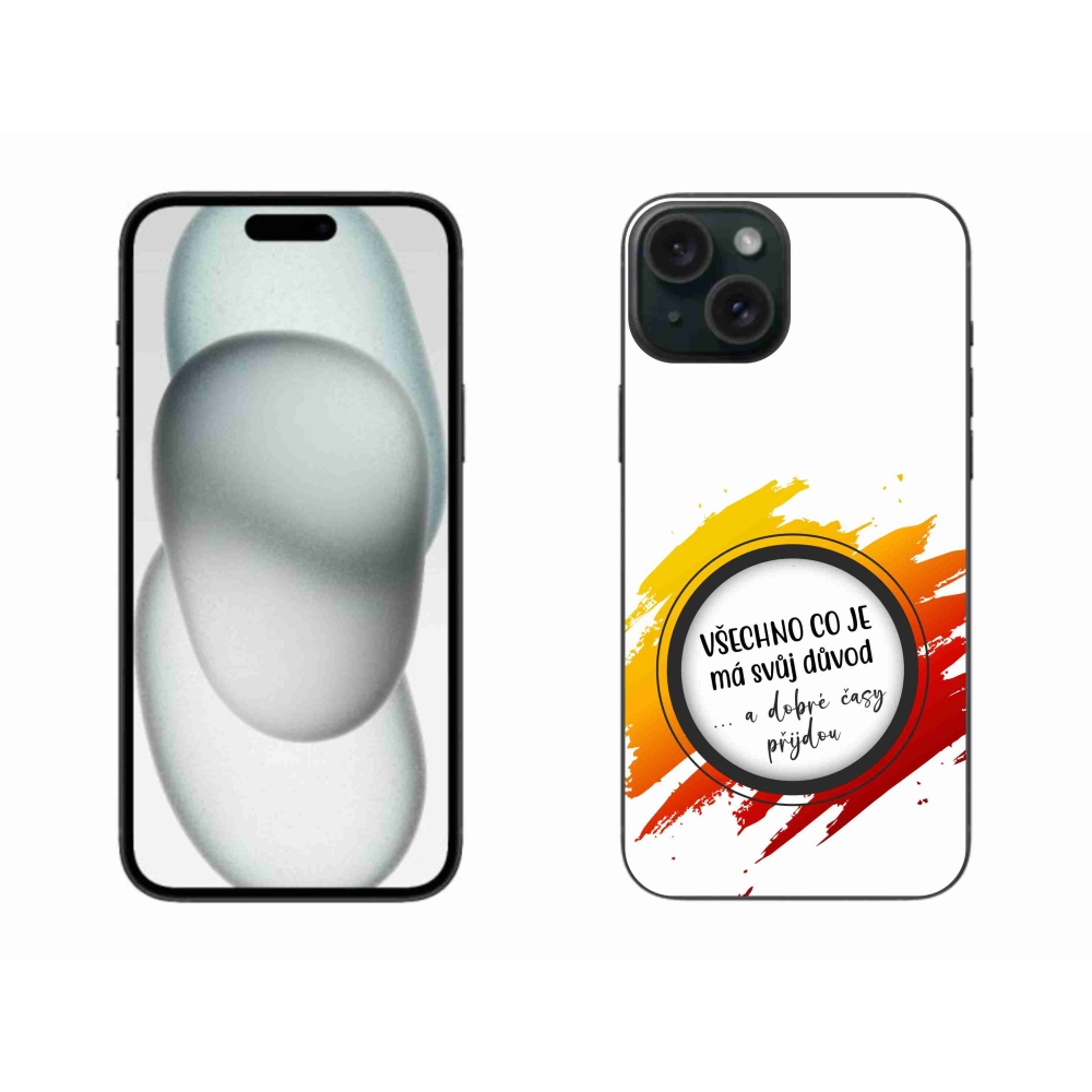 Zselés borítás mmCase iPhone 15 Plus készülékhez - idézet 3 fehér háttér
