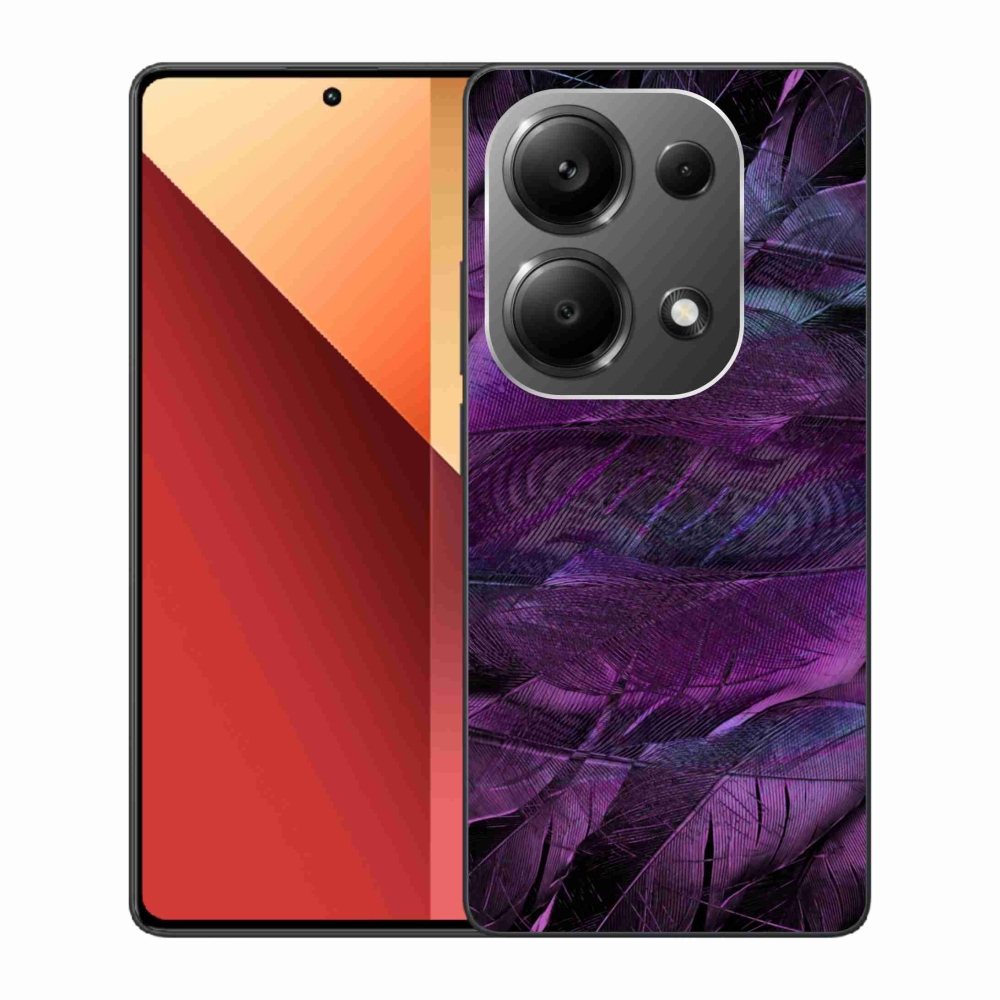 Zselés borítás mmCase a Xiaomi Redmi Note 13 Pro 4G/Poco M6 Pro - lila tollakhoz