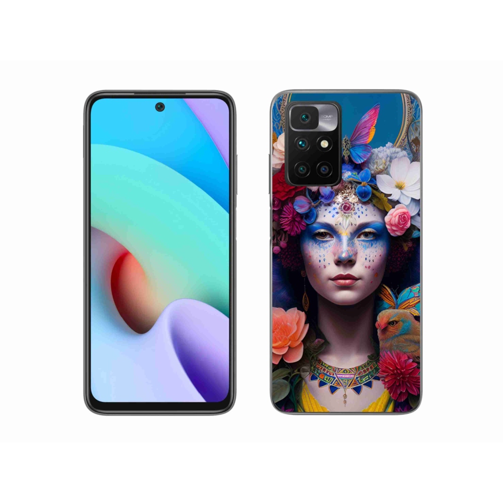 Gél borítás mmCase a Xiaomi Redmi 10/Redmi 10 (2022) - nő virágokkal