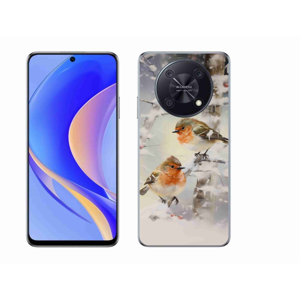 Gél borítás mmCase a Huawei Nova Y90 készülékhez - madarak télen