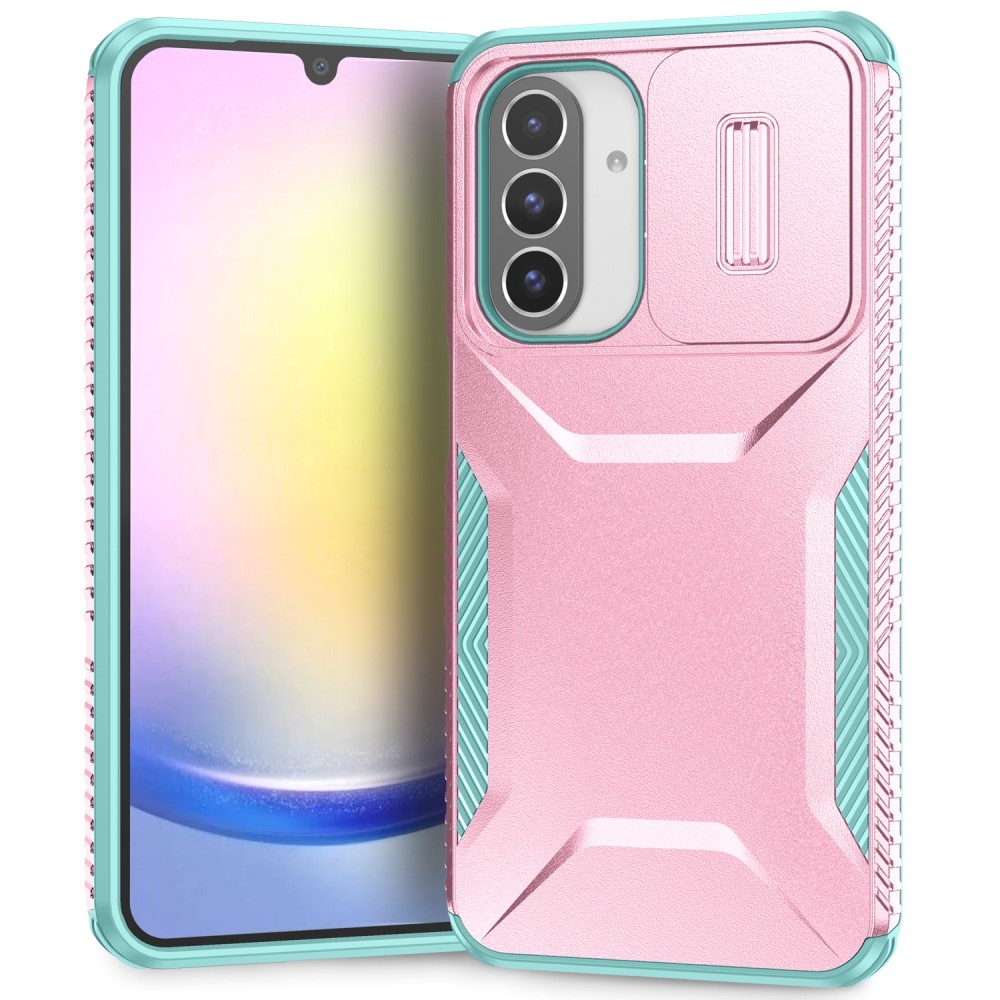 Csúszásálló, tartós borítás Samsung Galaxy A26 5G készülékhez - rózsaszín/kék-zöld