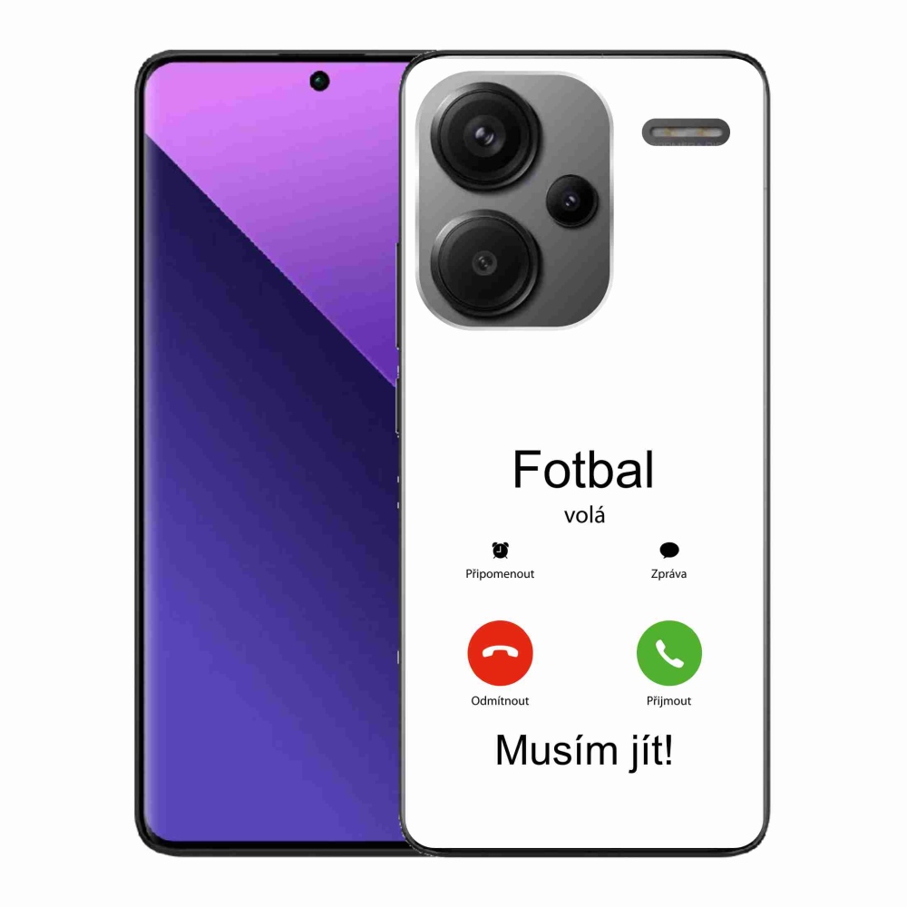 Gél borítás mmCase a Xiaomi Redmi Note 13 Pro+ 5G számára - futballhívások fehér háttérrel