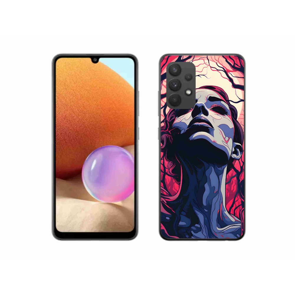 Gél borítás mmCase Samsung Galaxy A32 4G - absztrakt arc