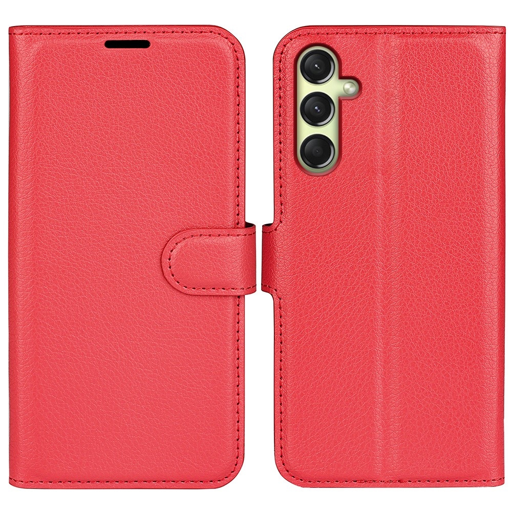 Litchi könyv tok Samsung Galaxy A16 4G/5G - piros