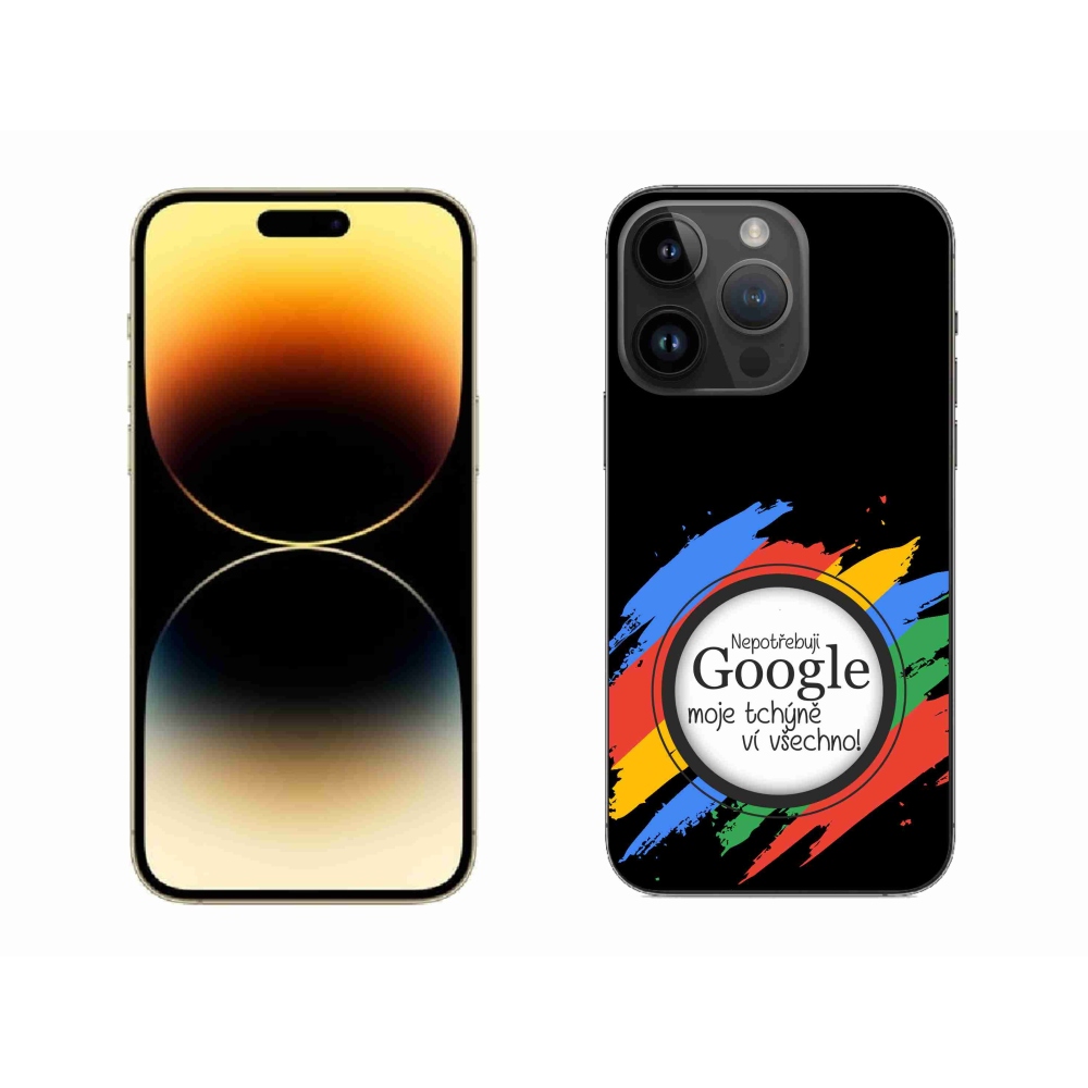 Gél borító mmCase iPhone 14 Pro Max 6.7 - anyós mindent tud fekete háttérrel