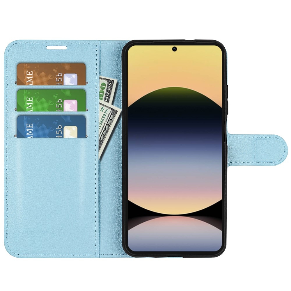 Litchi könyv tok Xiaomi Redmi Note 14S-hez - kék