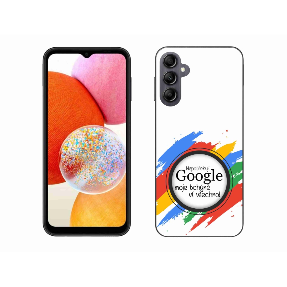 Gél borító mmCase Samsung Galaxy A14 4G/5G - anyós tudja, hogy minden fehér háttérrel rendelkezik