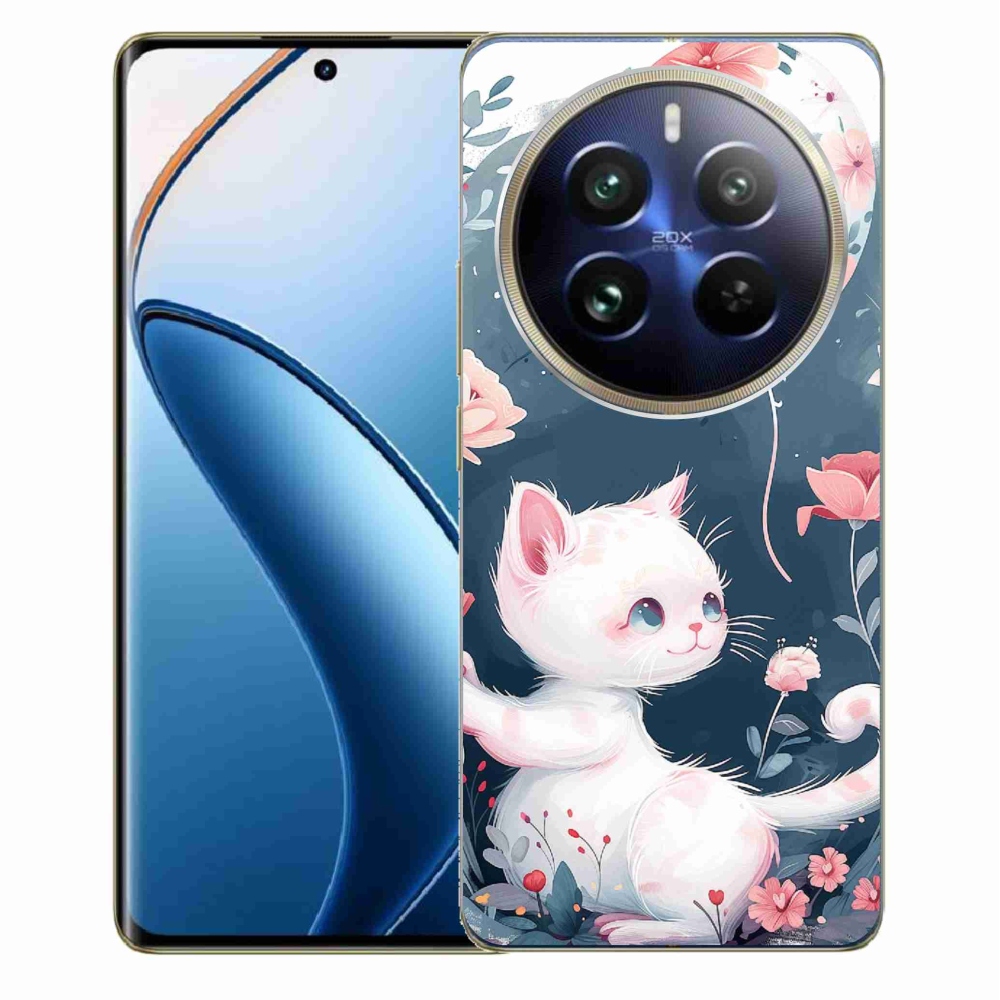 Gél borítás mmCase a Realme 12 Pro 5G/12 Pro+ 5G számára - cica lufival