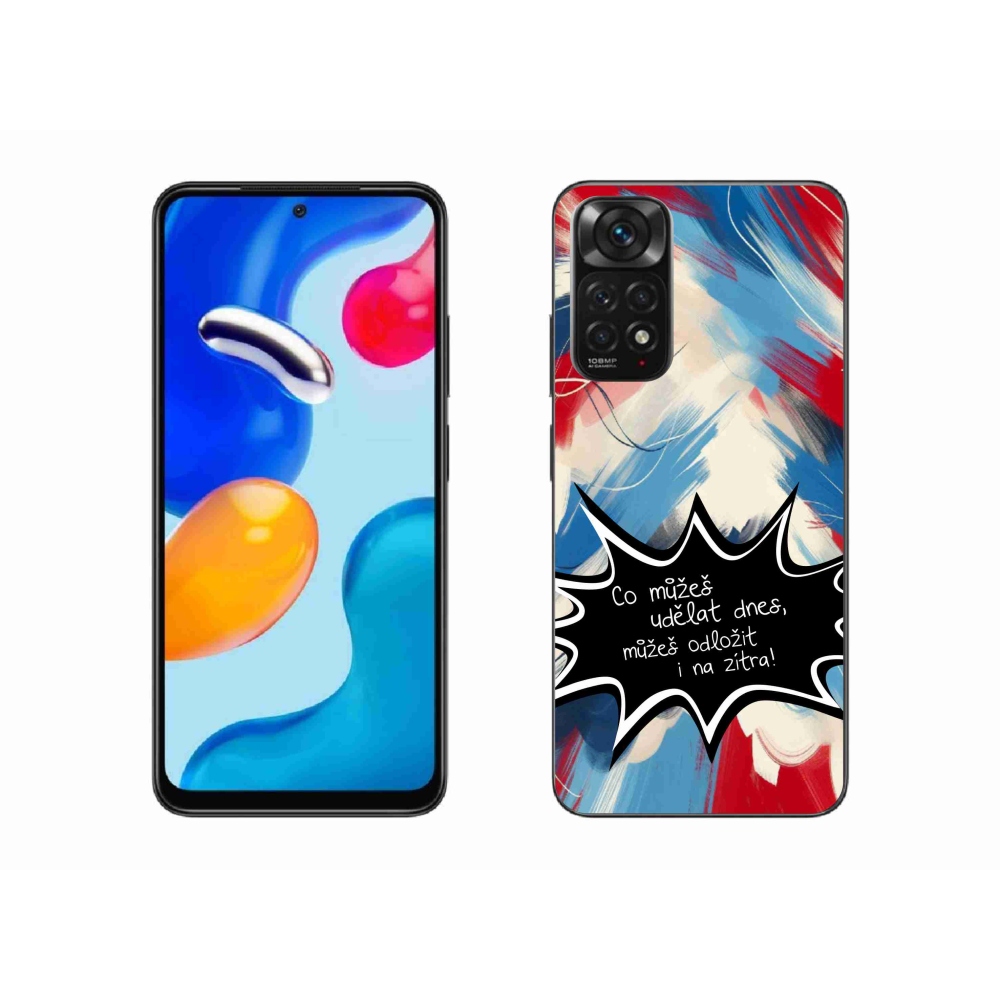 Gél borító mmCase a Xiaomi Redmi Note 11S 4G-hez - vicces szöveg 9 fekete háttérrel