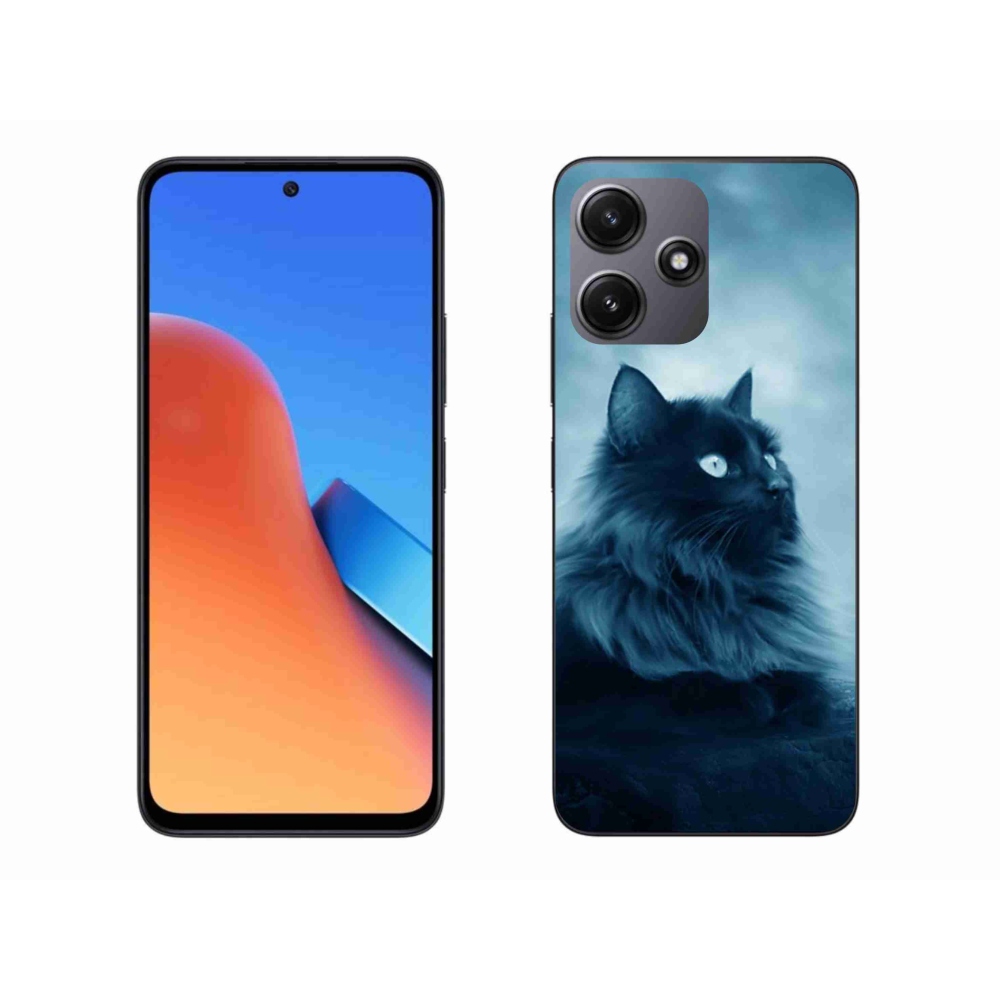 Gél tok mmCase a Xiaomi Redmi 12 5G számára - fekete cat 1