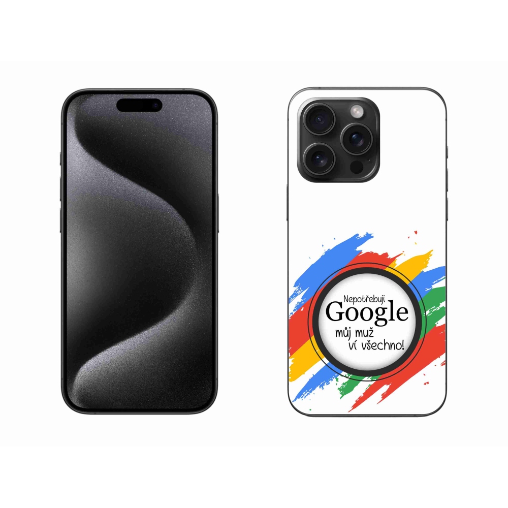Gél borítás mmCase iPhone 15 Pro Max készülékhez - az ember tudja, hogy minden fehér háttérrel rendelkezik