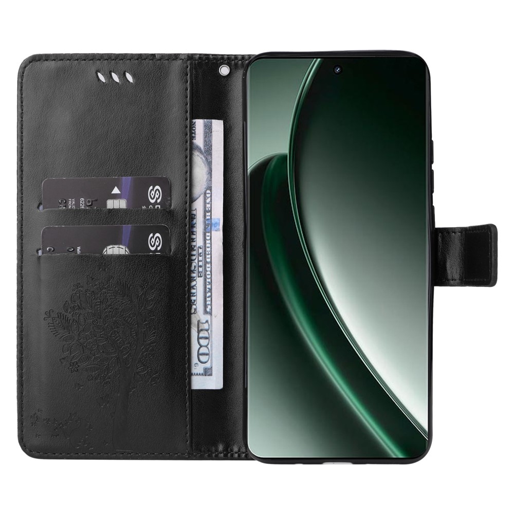 Fa könyvtáska a Realme GT 6 5G/GT 6T 5G számára - fekete