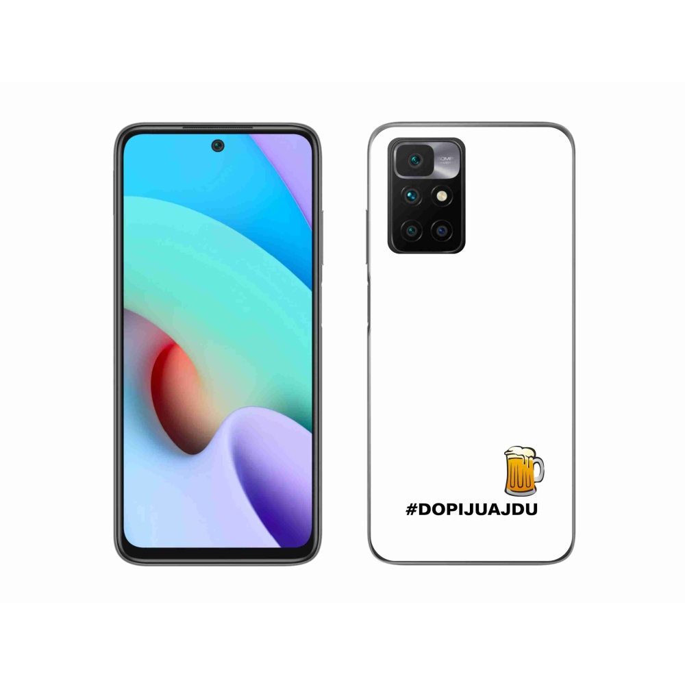 Gél borító mmCase a Xiaomi Redmi 10/Redmi 10 (2022) - sör motívum 1 fehér háttérrel