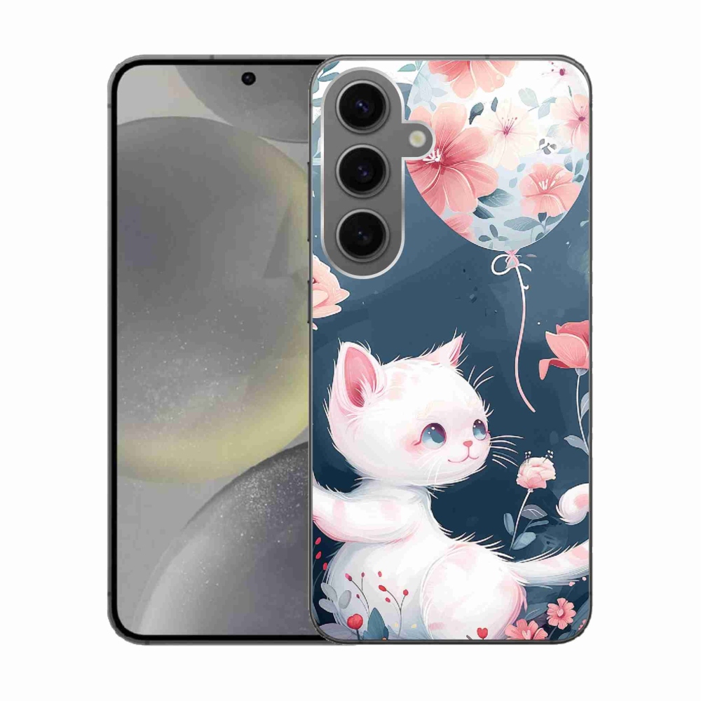 Gél borítás mmCase Samsung Galaxy S24 készülékhez - cica lufival