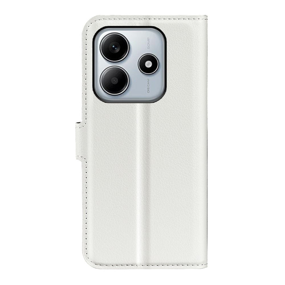 Litchi könyv tok a Xiaomi Redmi Note 14 5G-hez - fehér