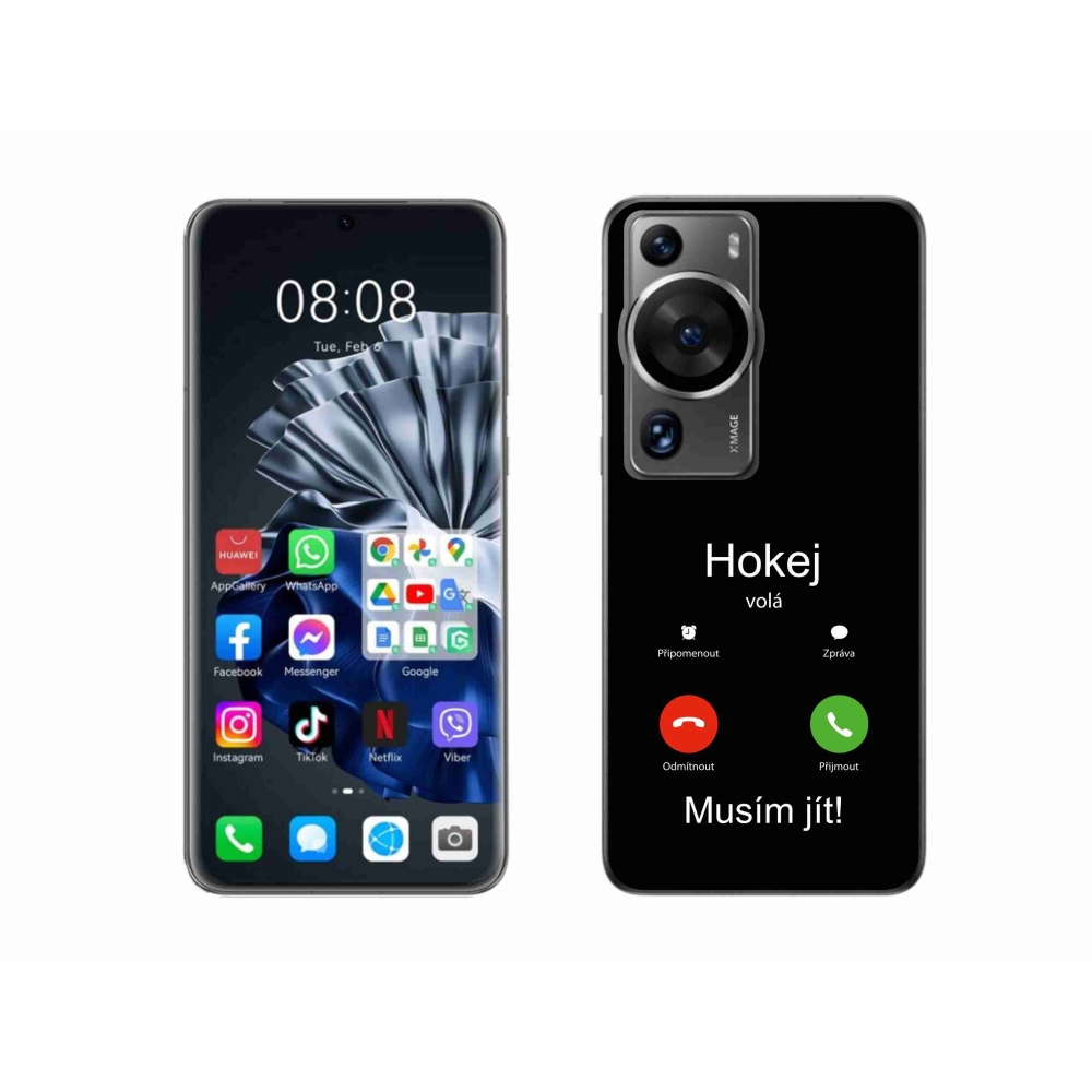 Gél borítás mmCase a Huawei P60 Pro - hoki hívások fekete háttérrel