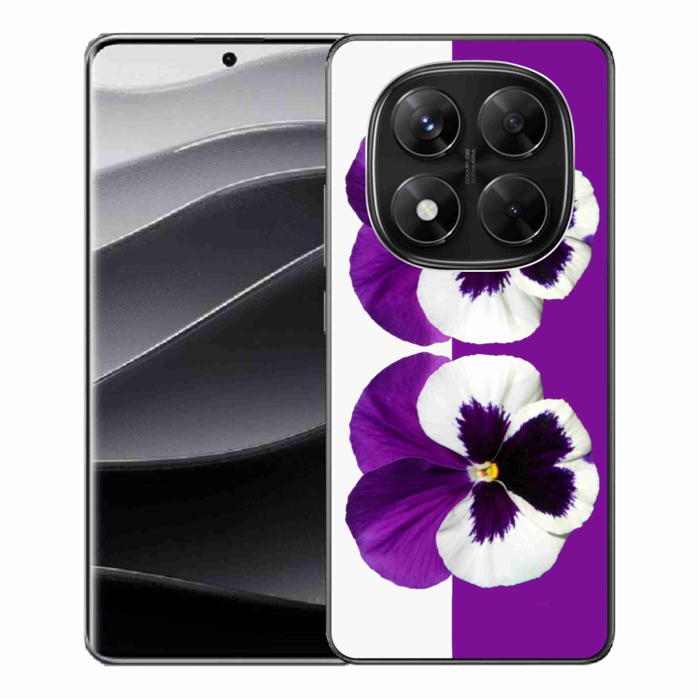 Gél borítás mmCase a Xiaomi Redmi Note 14 Pro 5G/Poco X7 5G - lila és fehér virághoz