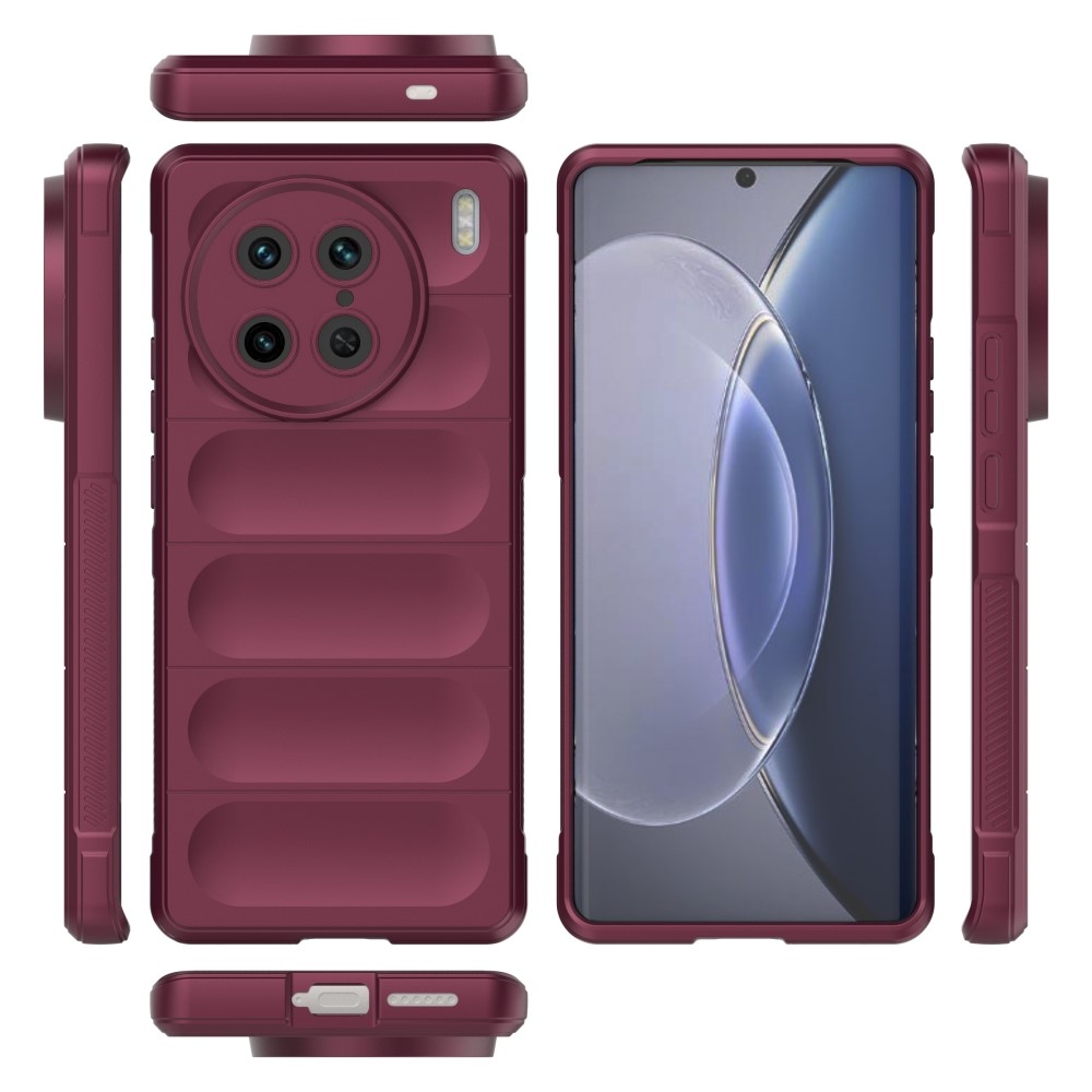 Rugg tartós zselés tok a Vivo X90 Pro készülékhez - bordó színű