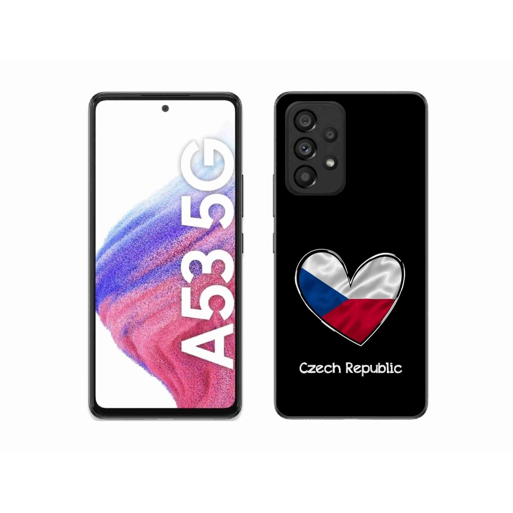 Zselés borítás mmCase Samsung Galaxy A53 5G - zászlós szív fekete háttérrel