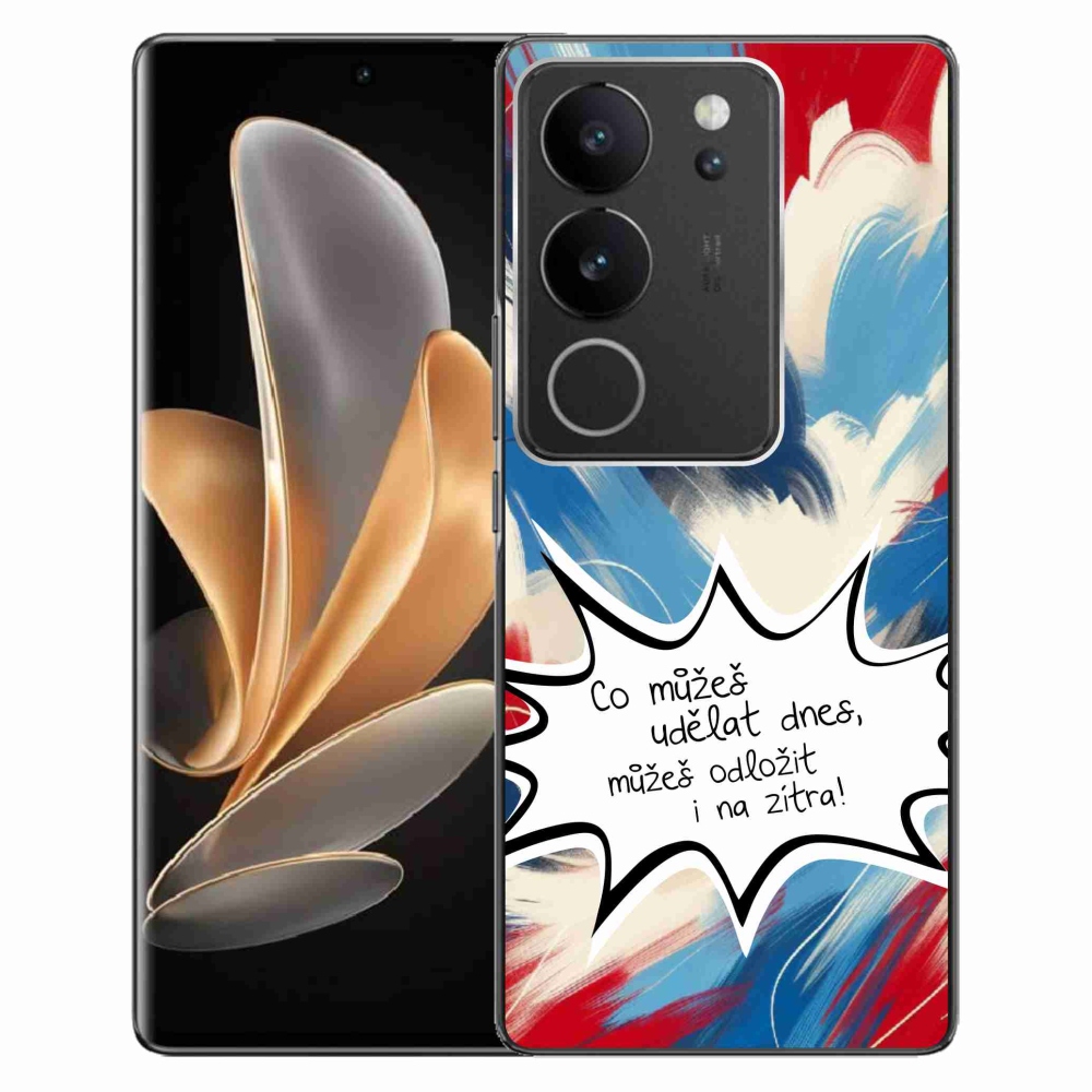 Gél borító mmCase a Vivo V29 5G-hez - vicces szöveg 9 fehér háttér