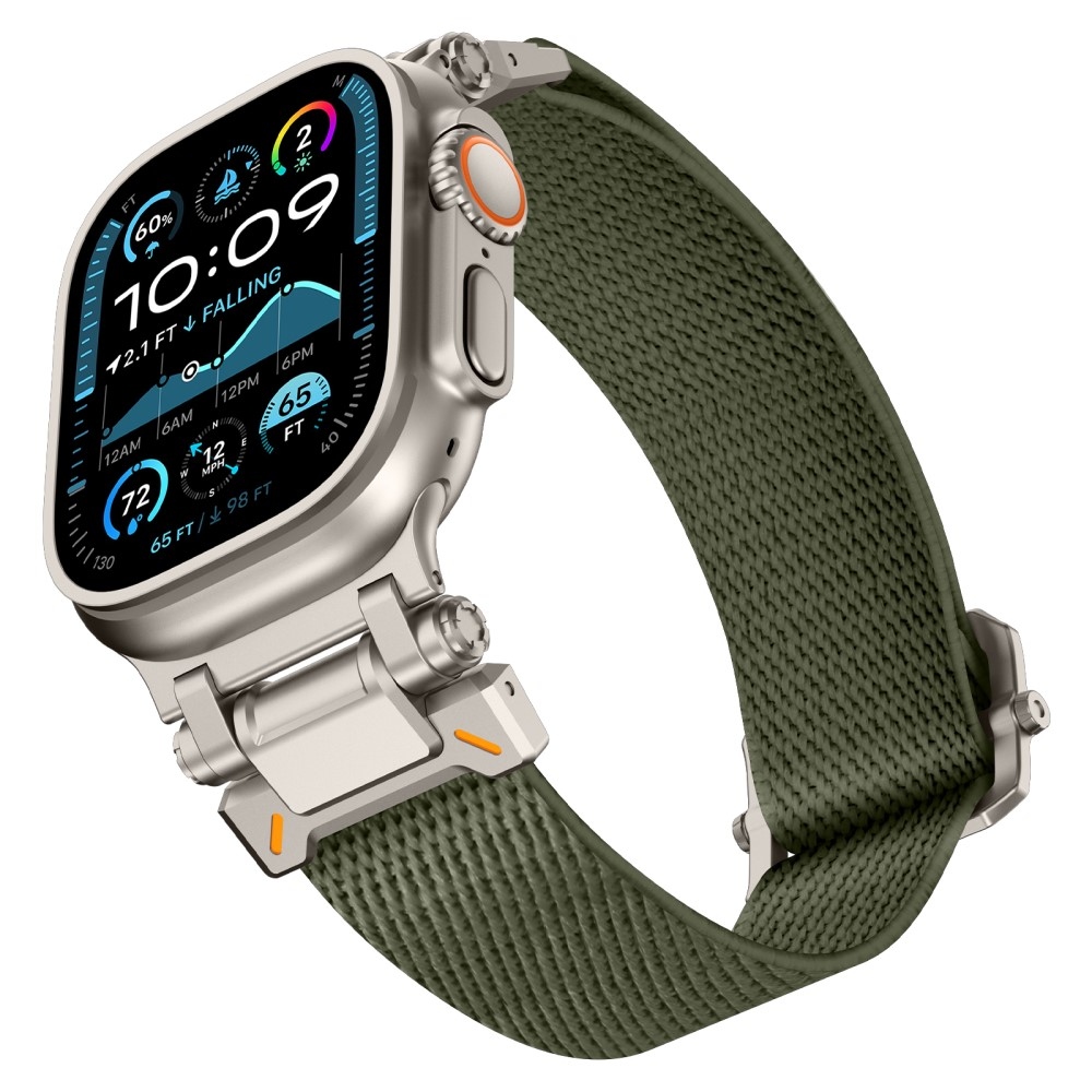 Titán nejlon szíj Apple Watch Ultra/Ultra 2 49mm/SE/SE 2022/2023 44mm/10 46mm/9/8/7 45mm/6/5/4 44mm/3/2/1 42 mm-es Apple Watch Ultra/Ultra 2 órához - zöld színű