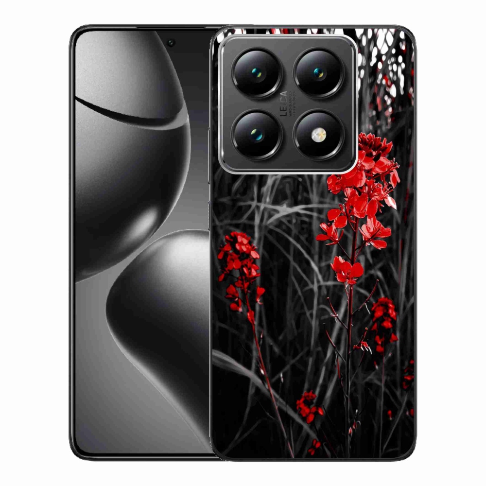 Gél borítás mmCase a Xiaomi 14T Pro - piros növényhez