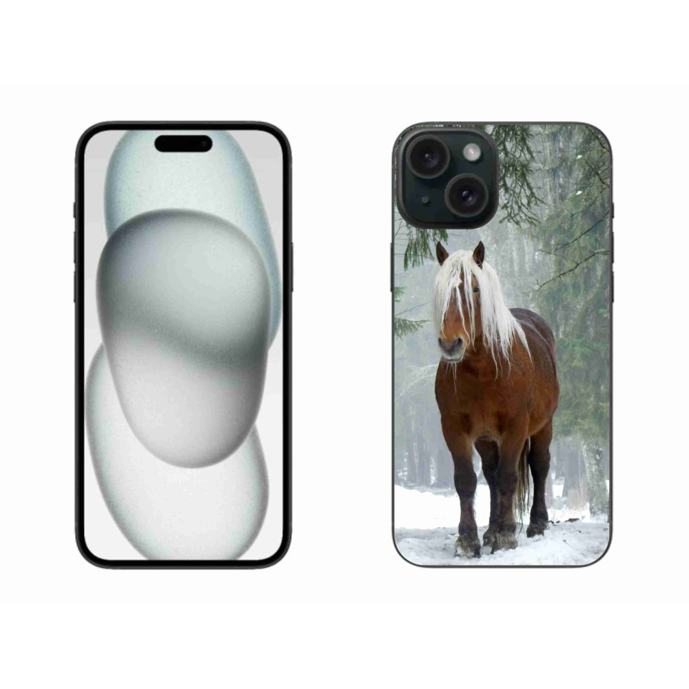 Gél tok mmCase iPhone 15 Plus készülékhez - ló az erdőben