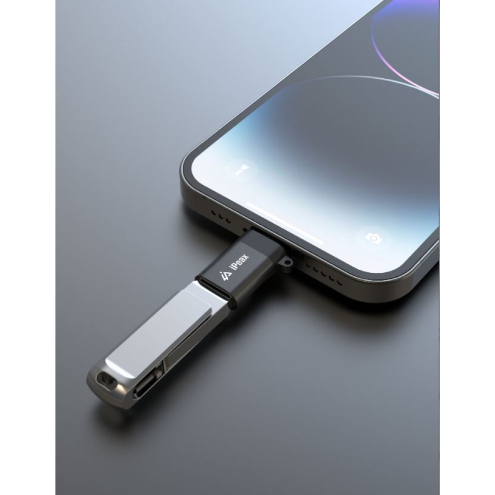 iPEAX Lightning/USB-A OTG adapter (női) - Fekete