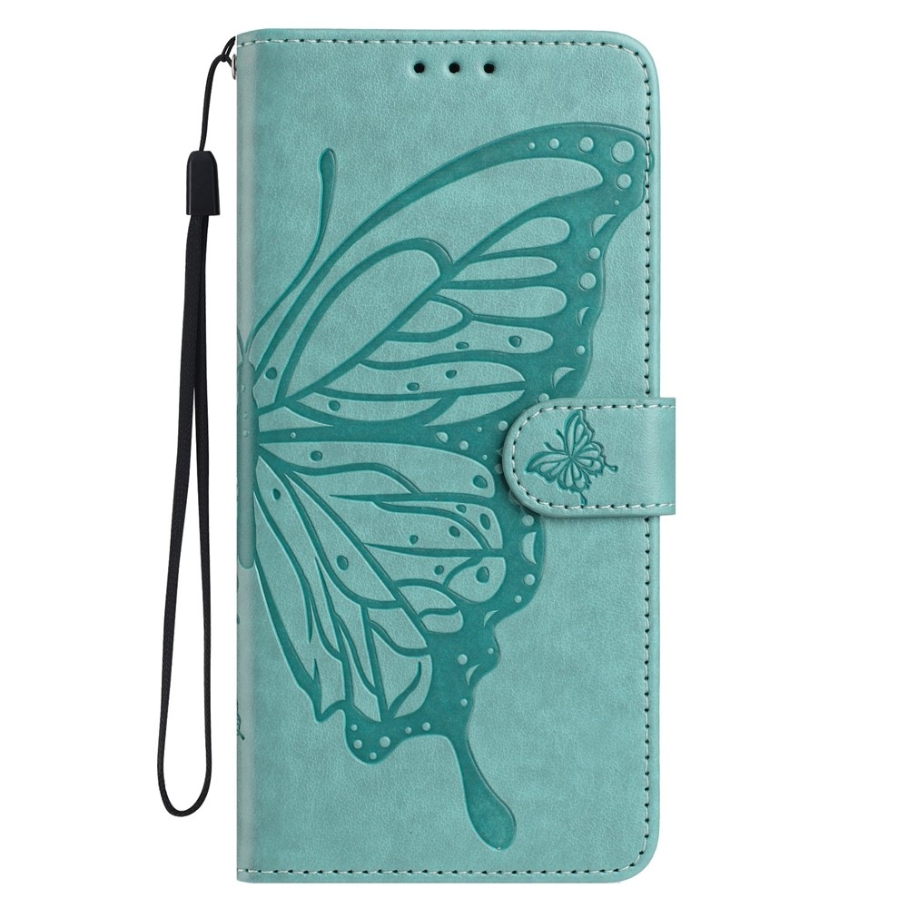 Virágos pillangó könyv tok a Xiaomi 15T Pro-hoz - teal színű