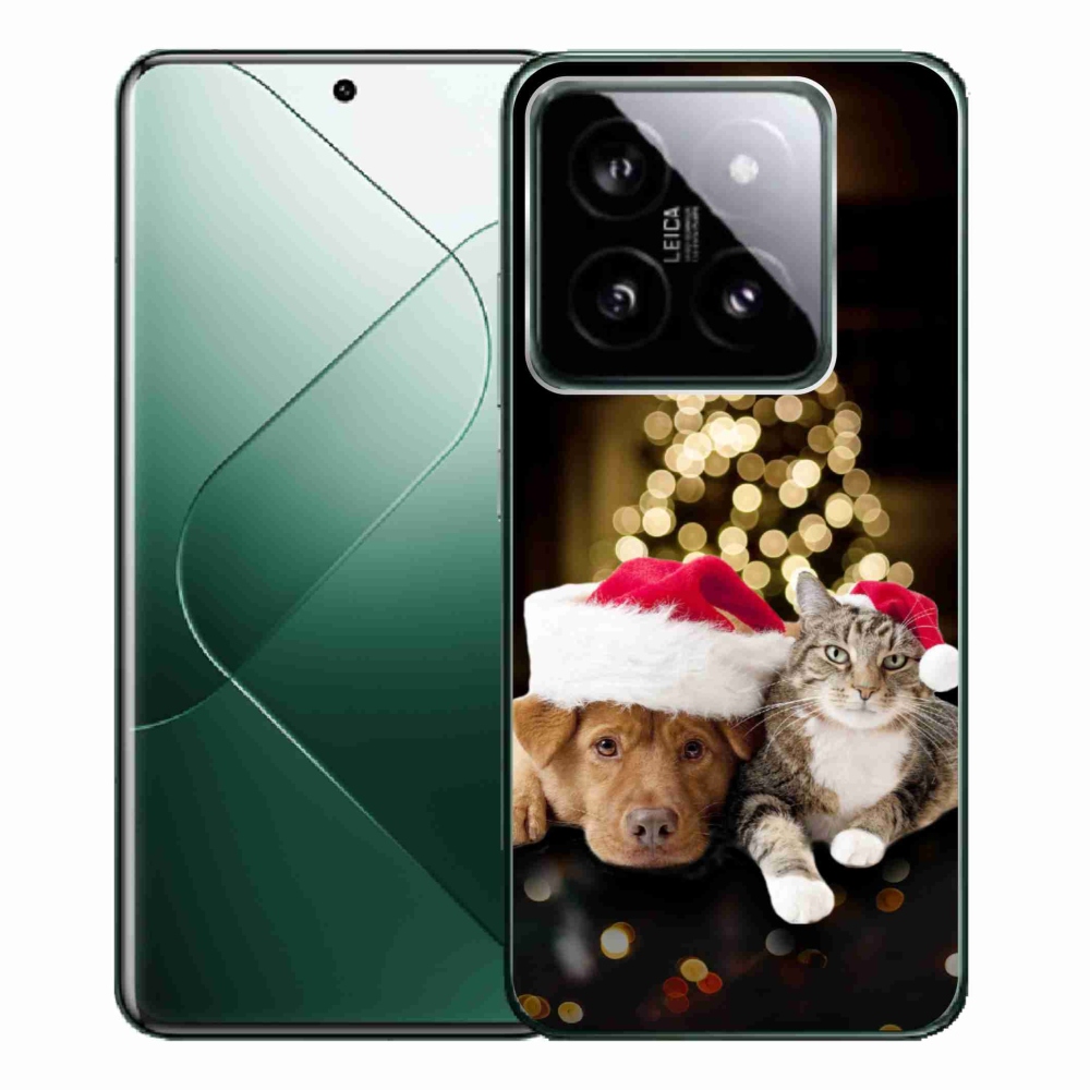 Gél borítás mmCase a Xiaomi 14 Pro-hoz - Karácsonyi kutya és macska