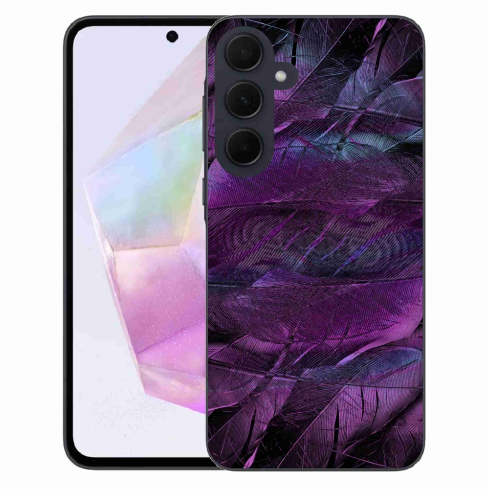 Gél védőhuzat mmCase Samsung Galaxy A35 5G - lila tollakhoz