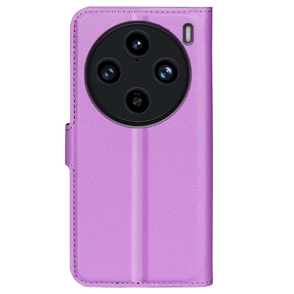 Litchi könyv tok a Vivo X100 Pro 5G-hez - lila