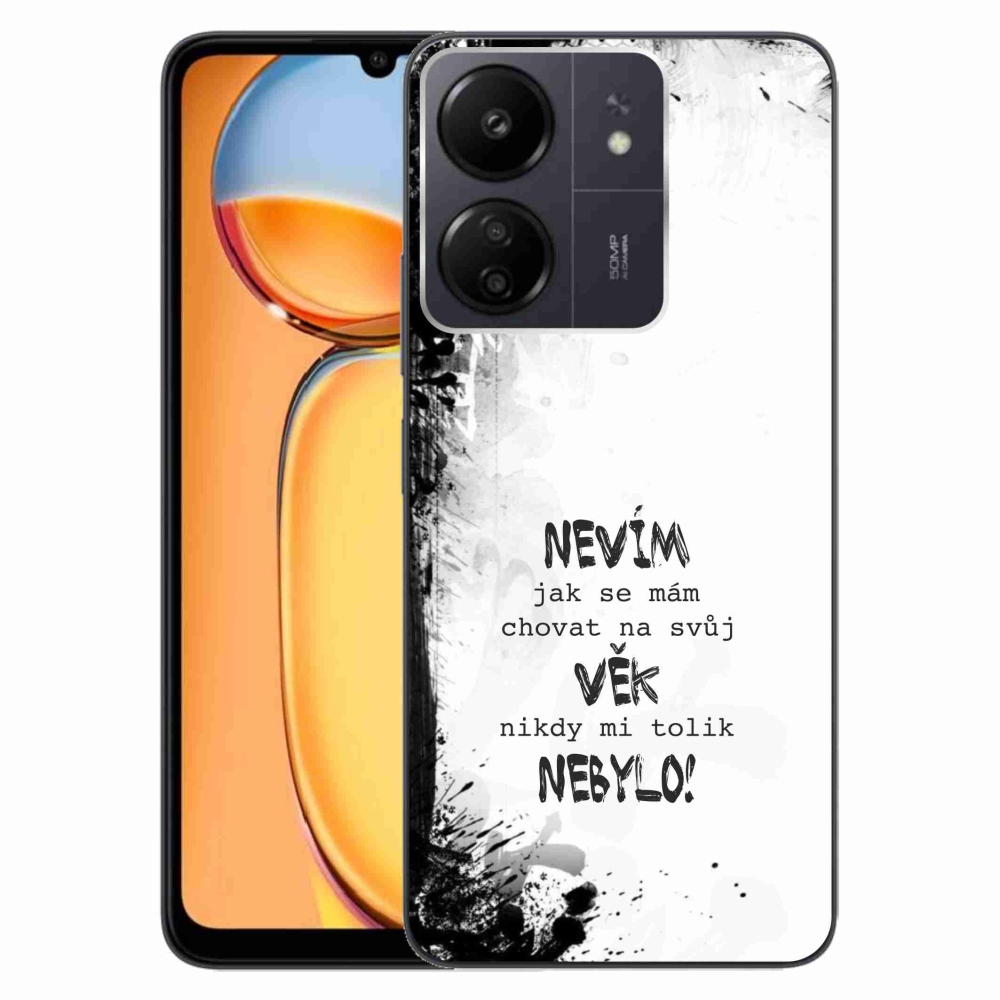 Gél borító mmCase a Xiaomi Poco C65/Redmi 13C-hez - vicces szöveg 14 fehér háttérrel