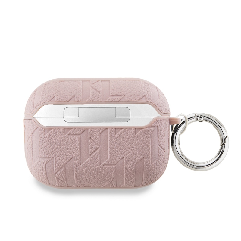 Karl Lagerfeld PU dombornyomott Karl fej tok AirPods Pro 2 rózsaszínű készülékhez
