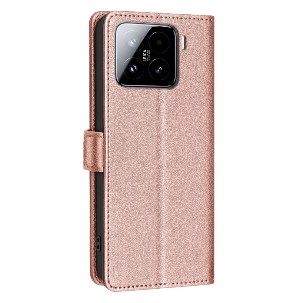 BINFEN könyv tok a Xiaomi 15 Pro-hoz - rózsaarany színben