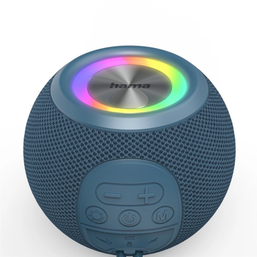 Hama Ball Bluetooth hangszóró 5 W, LED háttérvilágítás, USB-A, microSD foglalat - kék