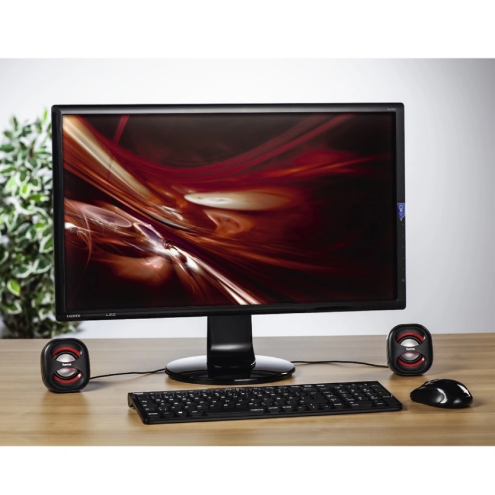 Hama Laptop hangszórók Sonic Mobil 183 - Fekete/piros
