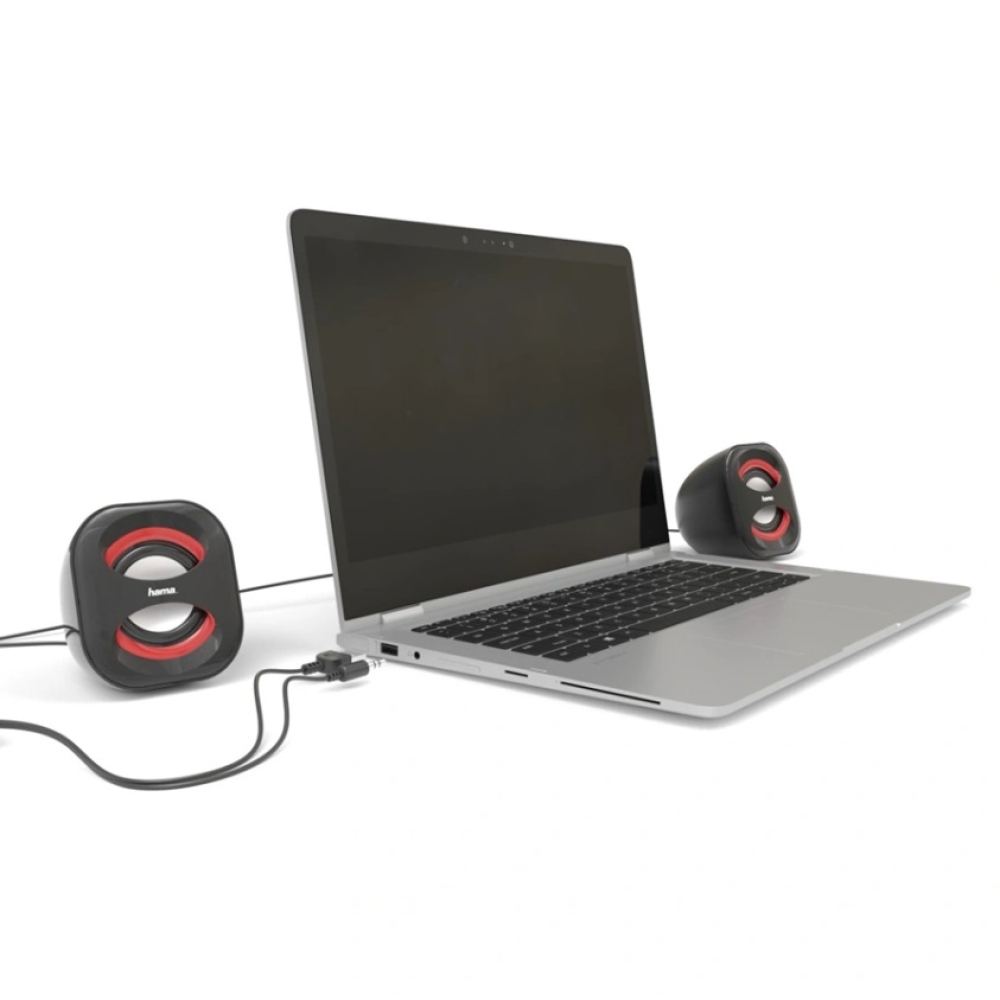 Hama Laptop hangszórók Sonic Mobil 183 - Fekete/piros