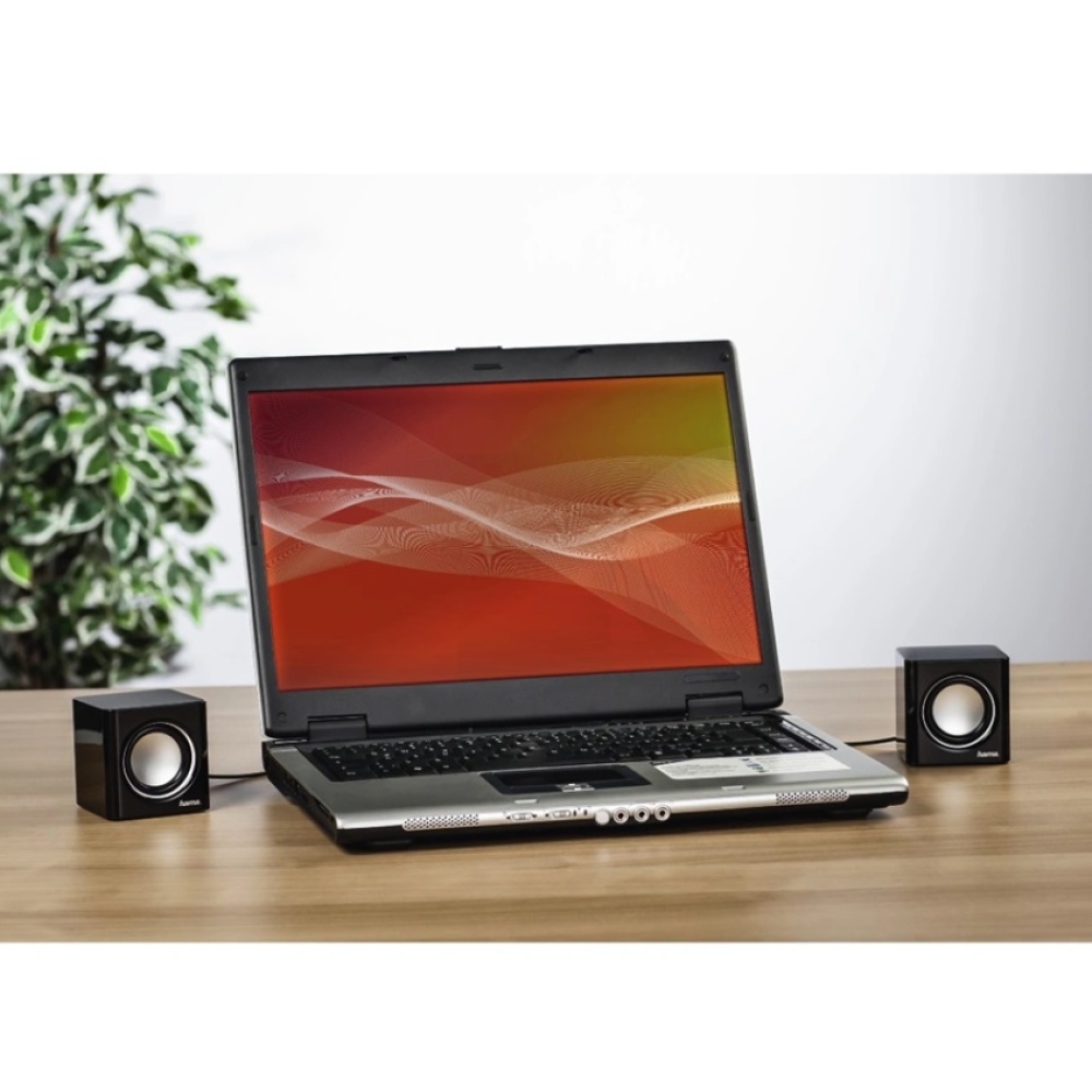 Hama Laptop hangszórók Sonic Mobil 185 - Fekete/ezüst