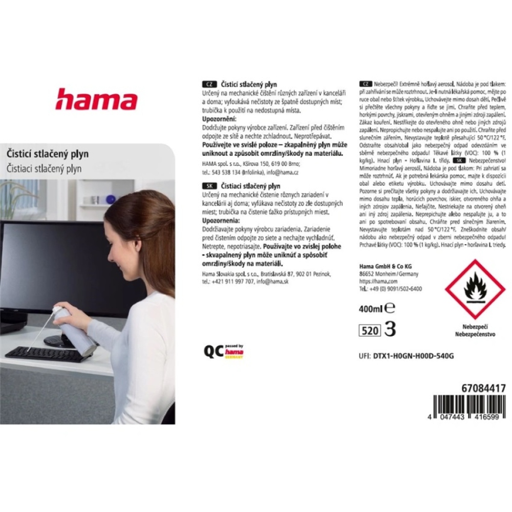 Hama Sűrített tisztítógáz 400 ml