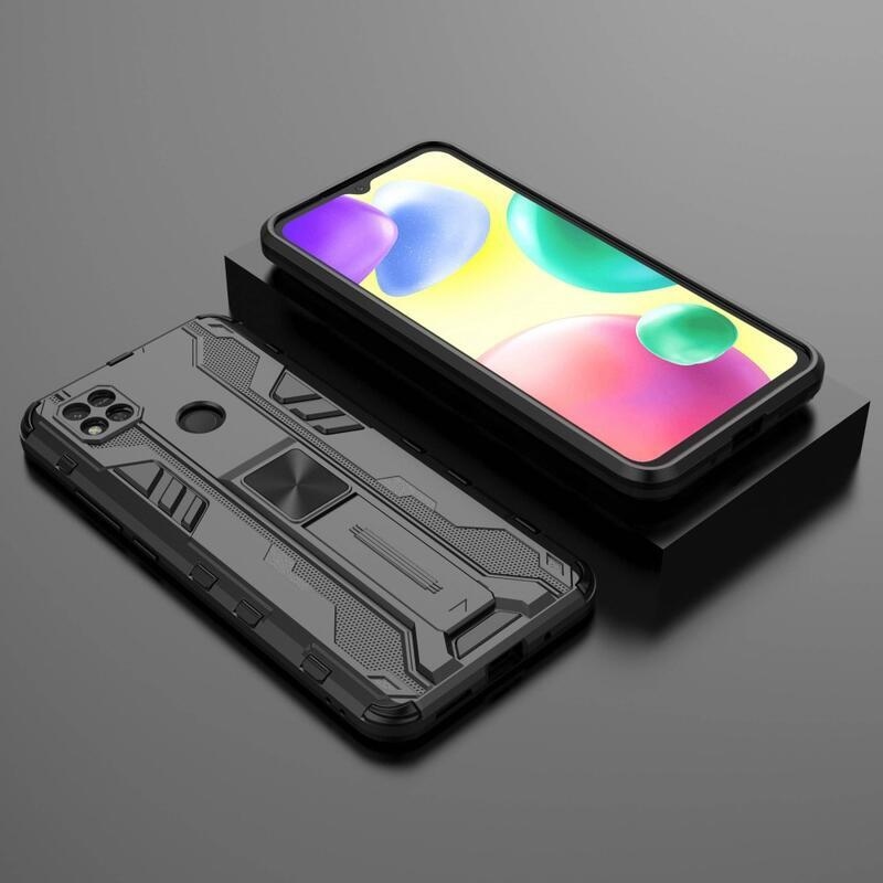 Kemény, tartós hibrid borítás a Xiaomi Redmi 10A készülékhez - fekete