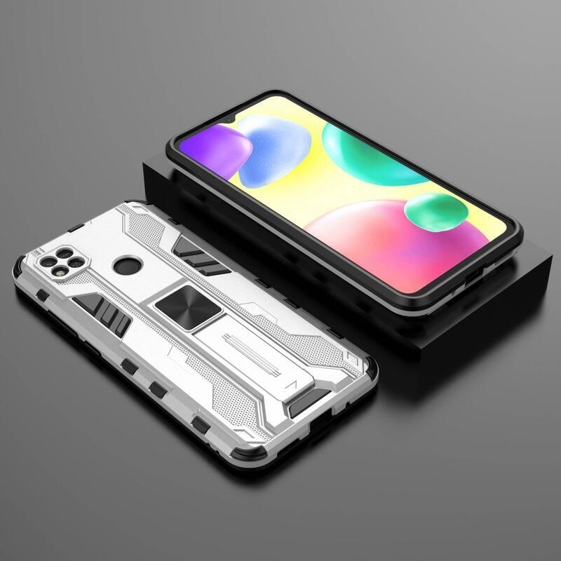 Kemény, tartós hibrid borítás a Xiaomi Redmi 10A készülékhez - ezüst színű