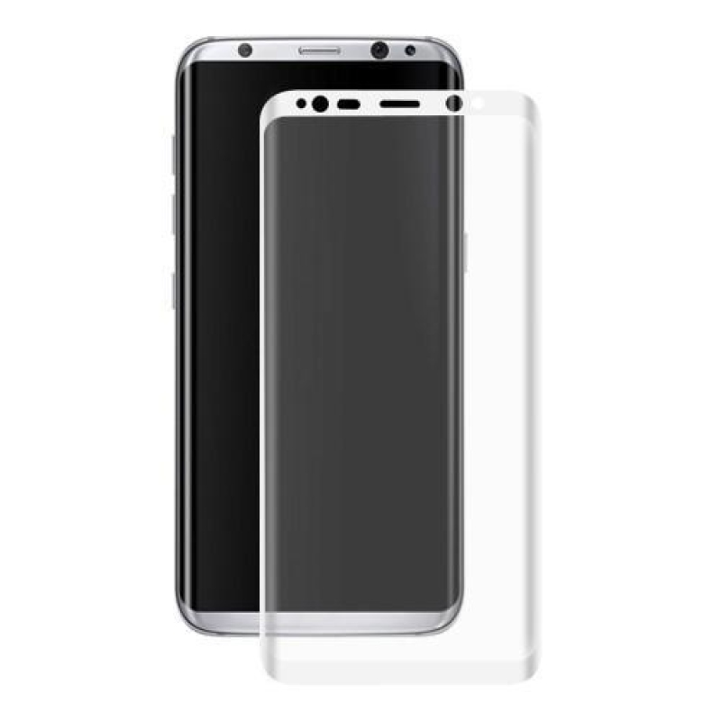 HAT teljes képernyő rögzítésű edzett üveg 3D-sarkokkal Samsung Galaxy S8+ - fehér szegéllyel