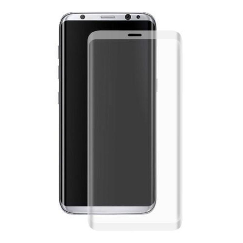 HAT teljes képernyő rögzítésű edzett üveg 3D-sarkokkal Samsung Galaxy S8+ készülékre - szürke szegéllyel