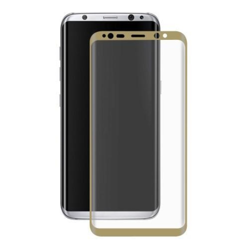 HAT teljes képernyő rögzítésű edzett üveg 3D-sarkokkal Samsung Galaxy S8+ - arany szegély