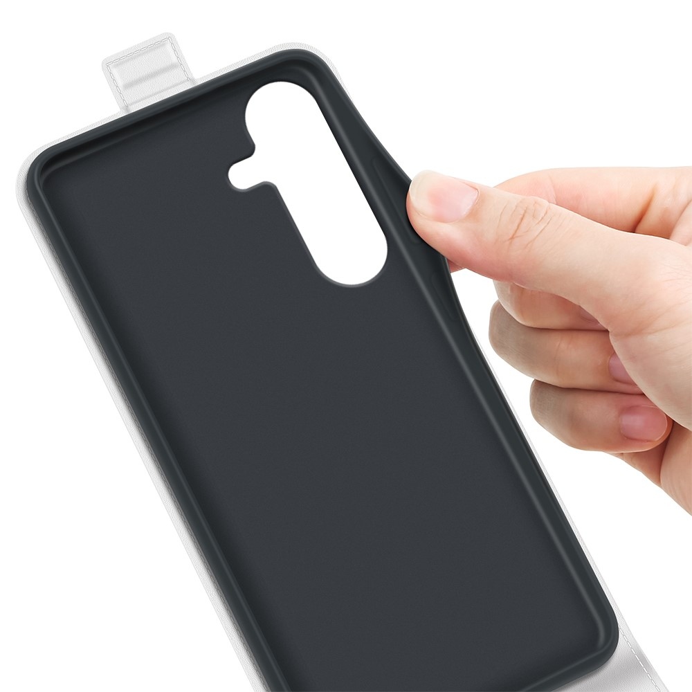 Függőleges könyvtáska Samsung Galaxy S25 készülékhez - fehér