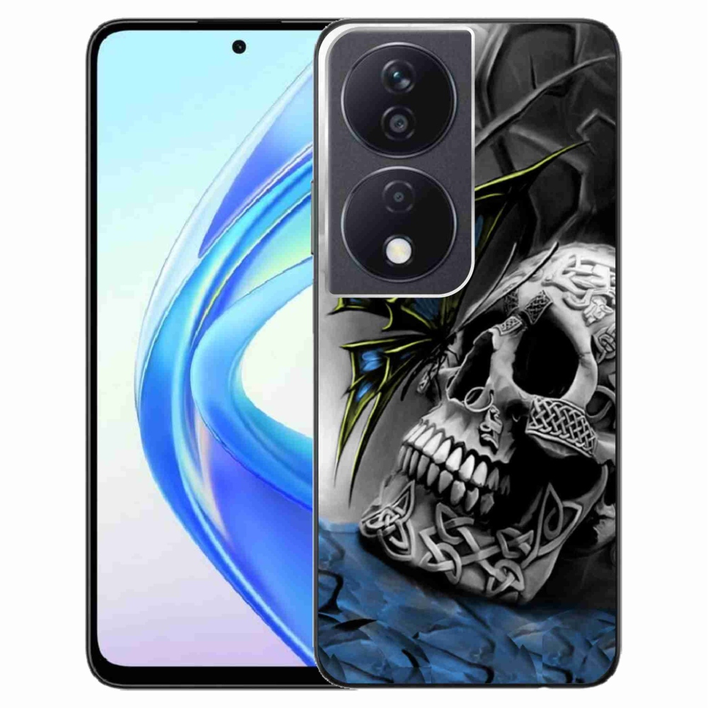 Zselés borítás mmCase a Honor X7b/Honor 90 Smart készülékhez - pillangó és koponya