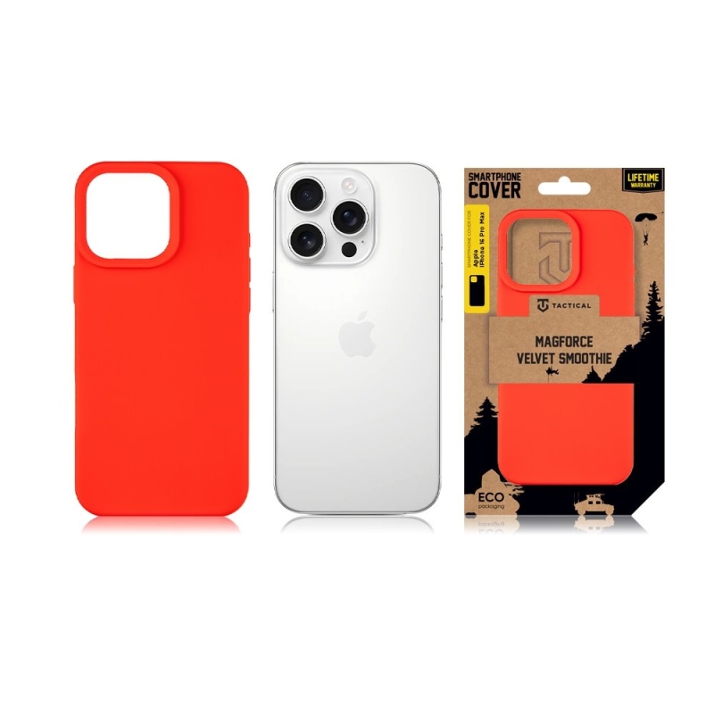 Taktikai MagForce bársony Smoothie borító Apple iPhone 16 Pro Max készülékhez Chilli